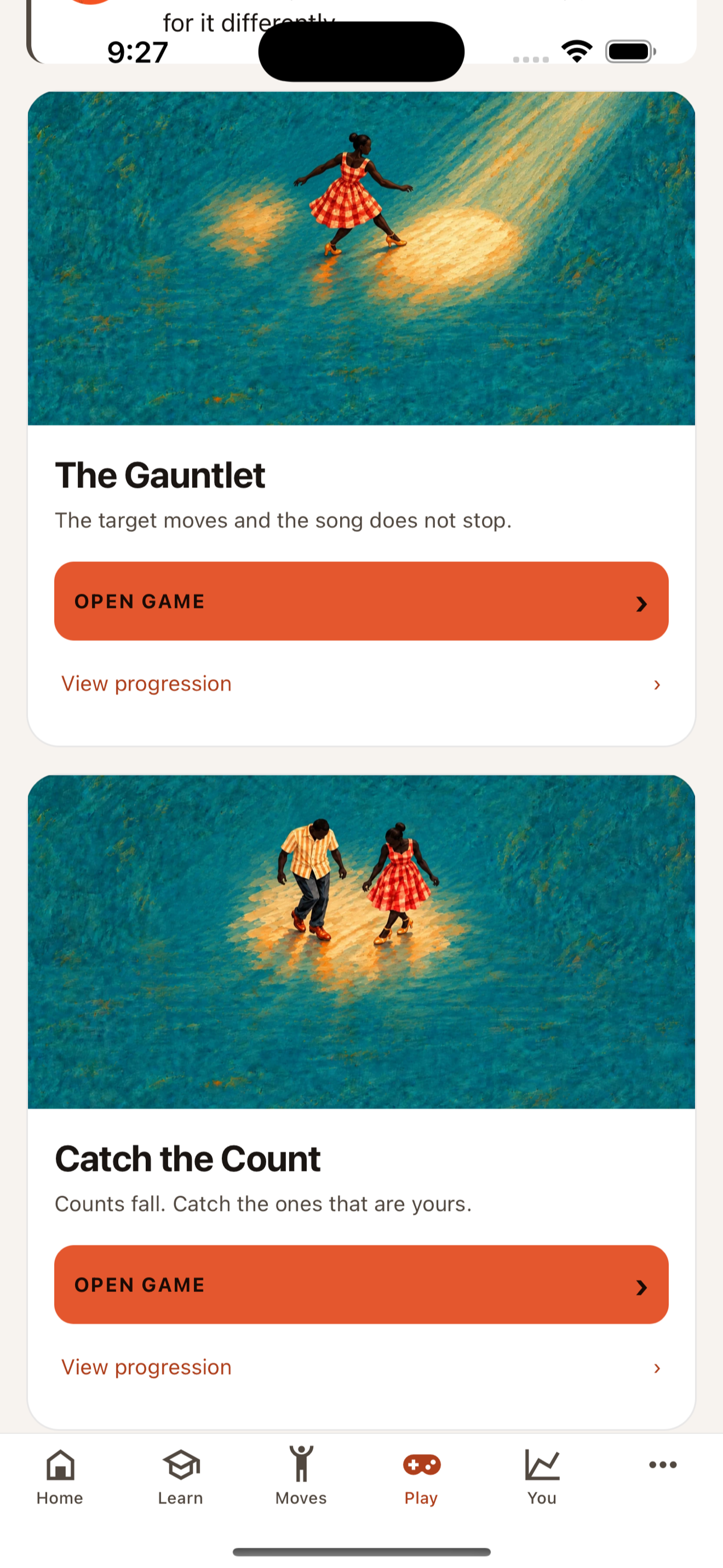 The games. The art is the best in the app.
